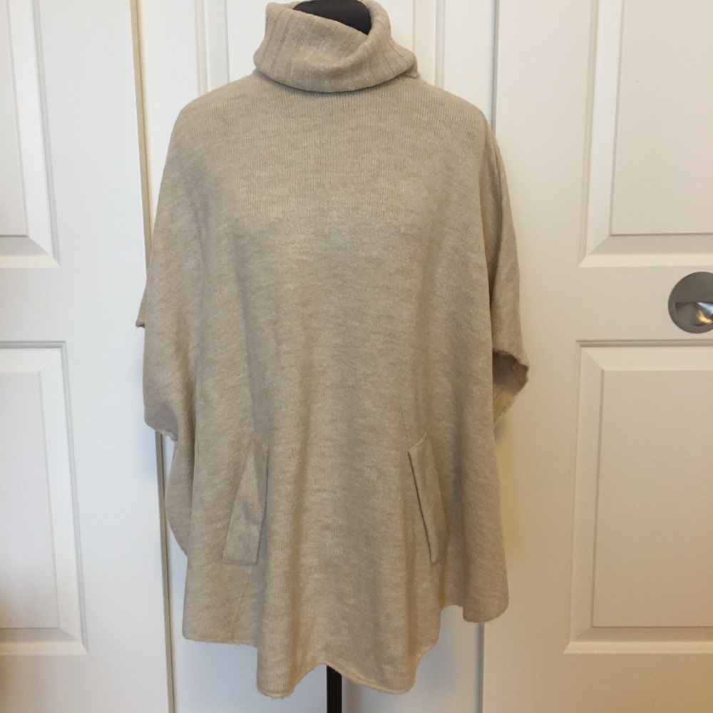 Mango Turtleneck Poncho Sweater